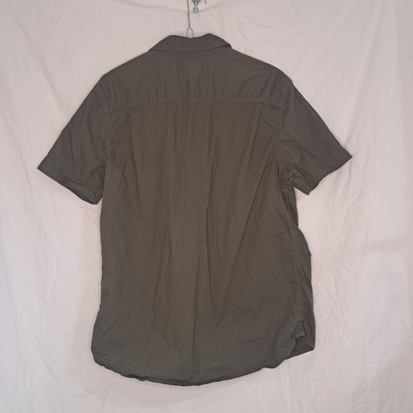 Vintage Converse One Star Mens Medium Olive Dark Green Utility Button-Down Shirt - Picture 6 of 8